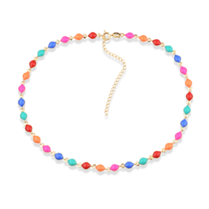 Chocker Dourada Colorida com Extensor - Coleção Almafitana