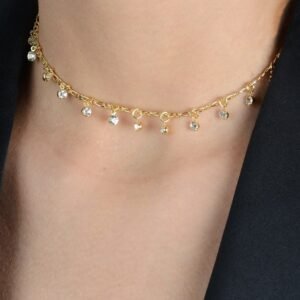 Chocker Dourada Pontos de Luz com Extensor - Coleção Almafitana