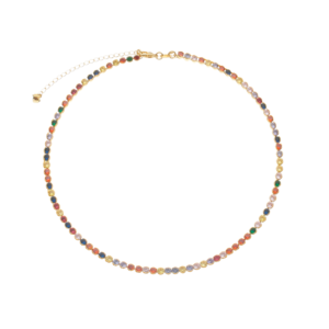 Colar Dourado Chocker Riviera Pedras Coloridas - Coleção Almafitana